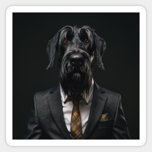 Giant Schnauzer Dog in Suit Sticker